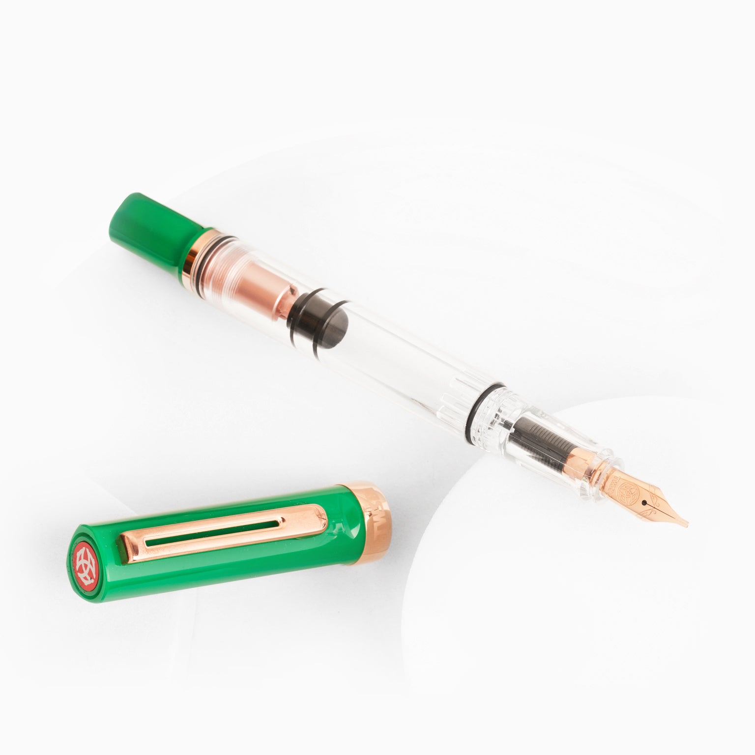 TWSBI ECO-T Royal Jade RoseGold Fountain Pen w/ Midnight Blue Ink Pack