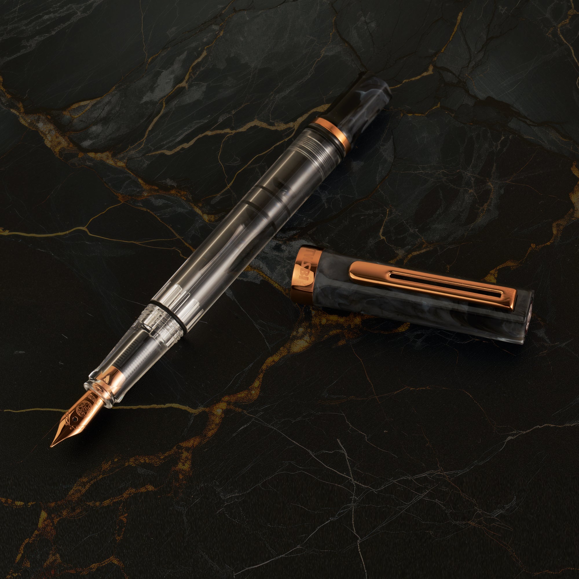 TWSBI ECO Black Marble w/Bronze Fountain Pen